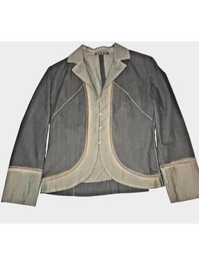 SFIZIO Women's Lightweight Multi-Tone Denim Jacket Sz 8 EUC